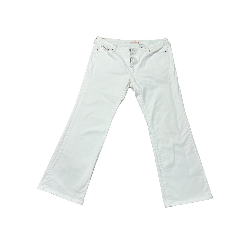 Levi Strauss 545 Low Boot Cut White Jeans Women's 16 Medium Stretch Denim Retro